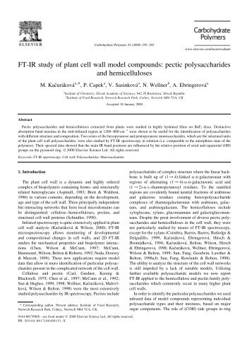 FT-IR study of plant cell wall model compounds: pectic ...