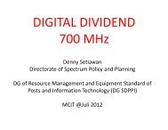 DIGITAL DIVIDEND 700 MHz