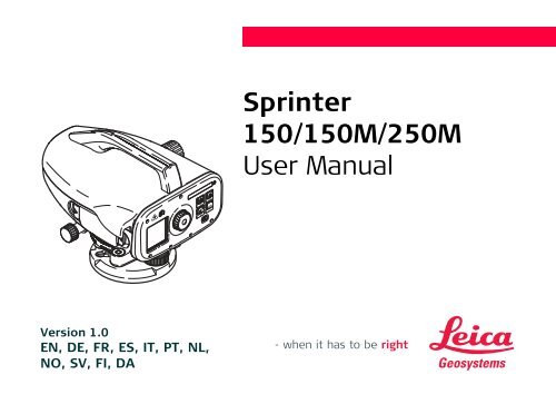 Sprinter 150/150M/250M User Manual - SERTOPO.net