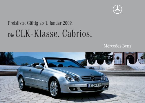 Final Edition Mercedes CLK Cabrio Preisliste & Extras Prospekt 03/ 206300 