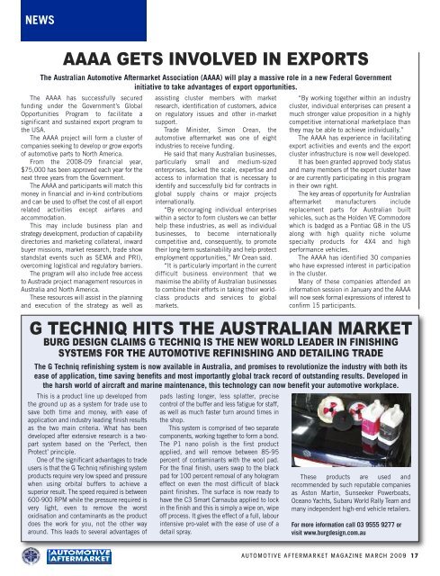 special feature - Australian Automotive Aftermarket Magazine