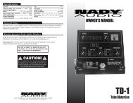 Owners Manual TD-1 (PDF) - Nady