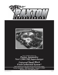 PARTS LIST - Paxton Superchargers