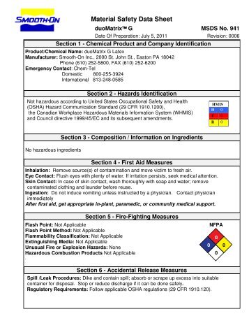 MSDS - Smooth-On, Inc.