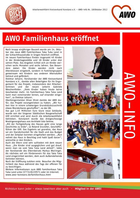 AWO Familienhaus eröffnet - AWO - Kreisverband Konstanz eV