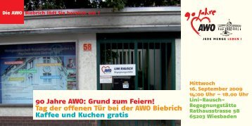 Tag der offenen Tür bei der AWO Biebrich Kaffee und Kuchen gratis