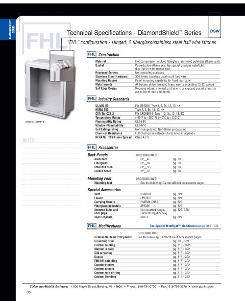 Stahlin Non-Metallic Enclosures Product Catalog SE-300