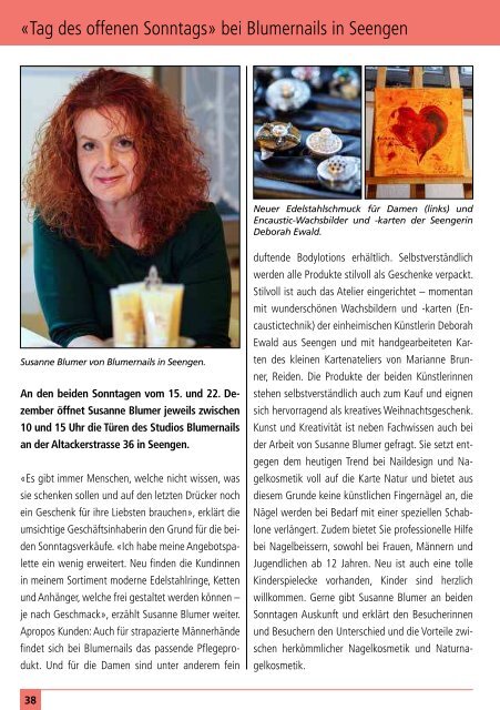 Das informative Monatsmagazin für Seengen 12 / 2013 - dorfheftli