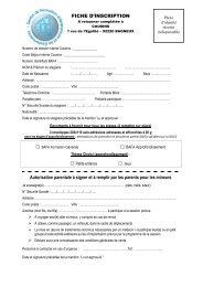 Bulletin d'inscription et Fiche Sanitaire BAFA - Cousins