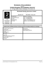 Schedule of Accreditation - The United Kingdom Accreditation Service