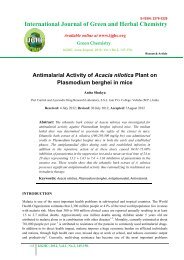Antimalarial Activity of Acacia nilotica Plant on Plasmodium ... - IJGHC