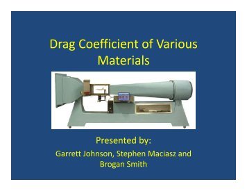Drag Coefficient of Various Materials