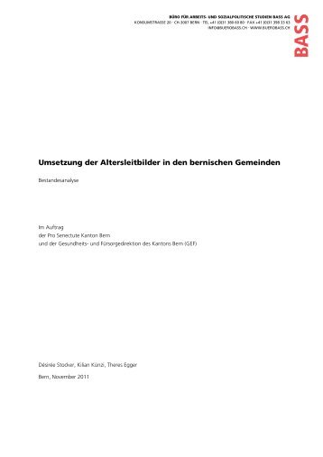 Umsetzung der Altersleitbilder in den bernischen Gemeinden - BASS