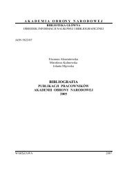 Bibliografia 2005.pdf - Biblioteka GÅÃ³wna Akademii Obrony Narodowej