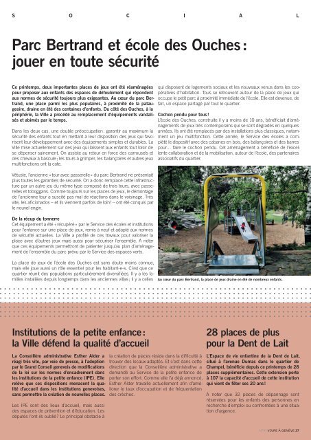 Magazine Vivre Ã  GenÃ¨ve nÂ° 51 - Ville de GenÃ¨ve