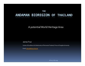 Andaman Bioregion of Thailand presentation (PDF File - 37 MB)