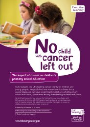 No child with cancer left out executive summary - CLIC Sargent