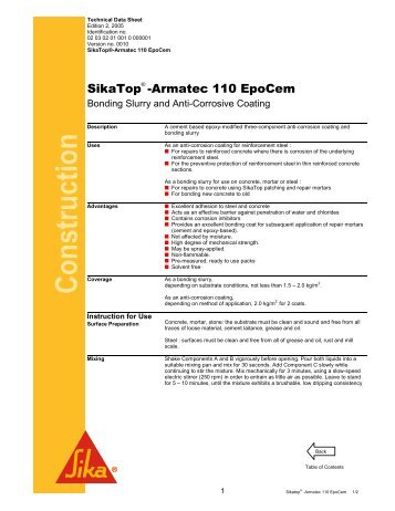 Sikatop Armatec 110 EpoCem - Sika Indonesia