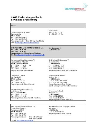 AWO Kurberatungsstellen in Berlin und Brandenburg