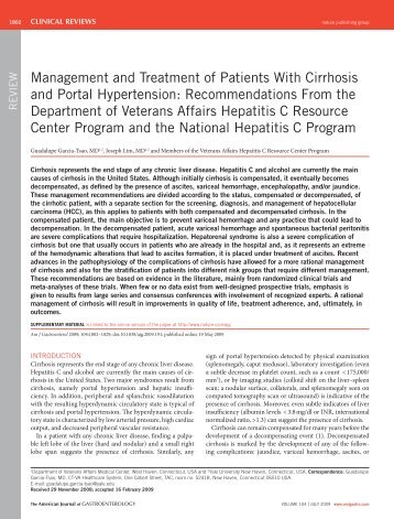 Management and Treatment of Patients With Cirrhosis ... - Hepatitis C