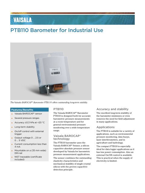 PTB110 Datasheet B210681EN-B - iProcesSmart.com