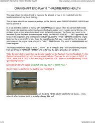 Crankshaft End Play and Thrust Bearing Health