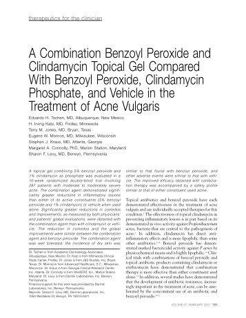 A Combination Benzoyl Peroxide and Clindamycin ... - Ob.Gyn. News