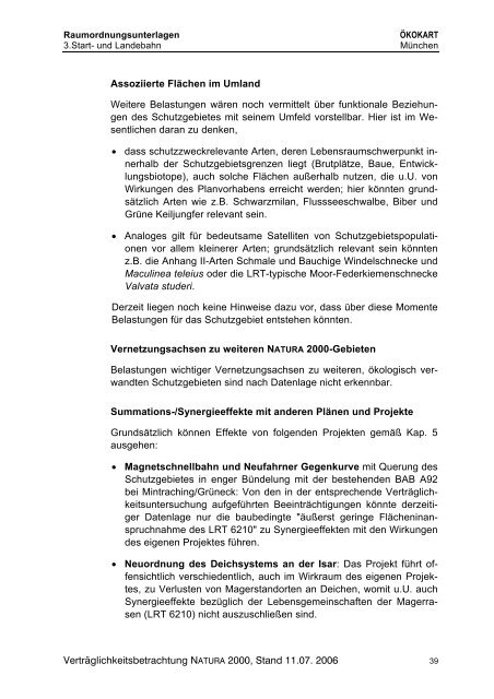 Verträglichkeitsbetrachtung NATURA 2000 - Deutscher ...