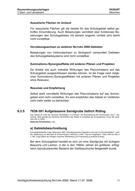 Verträglichkeitsbetrachtung NATURA 2000 - Deutscher ...