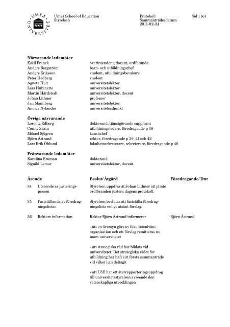 2011 02 24 Fakultet For Lararutbildning Umea Universitet