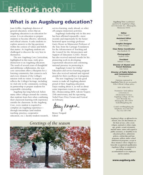 Download the Fall 2004 PDF - Augsburg College