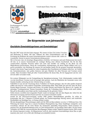 Der BÃ¼rgermeister zum Jahreswechsel! - St. Agatha