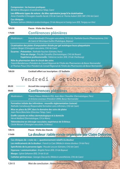 Choix du symposium Choix des ateliers - Caen Event