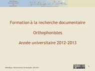 Recherche documentaire pour les étudiants en orthophonie