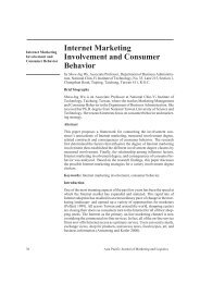 Internet marketing involvement, consumer behavior