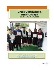 Great Commission Bible College - the Apostolic Faith Bible College