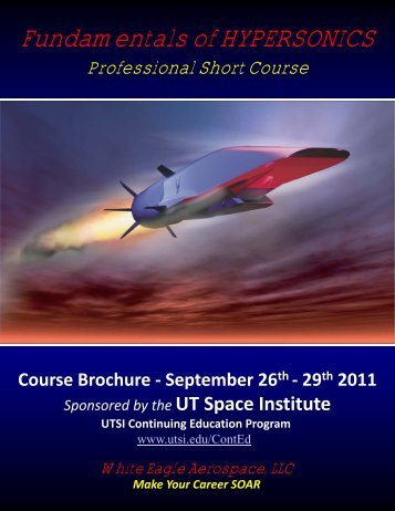 Fundamentals of HYPERSONICS - The University of Tennessee ...