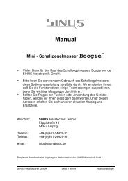 Schallpegelmesser Boogie - Sinus Messtechnik GmbH