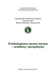 Proekologiczna uprawa warzyw â problemy i perspektywy - KSOW