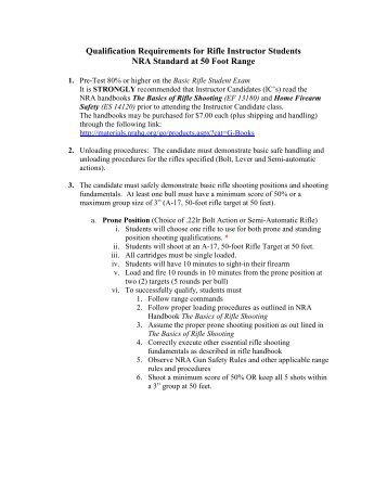Qualification Requirements for Rifle Instructor Students NRA ...