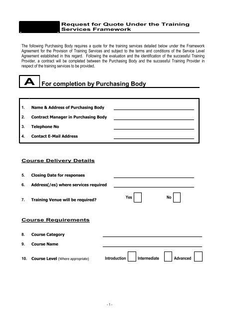 Template RFQ.TMP - National Procurement Service