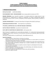 FICHE DE POSTE SECRETAIRE GENERAL - Cipac