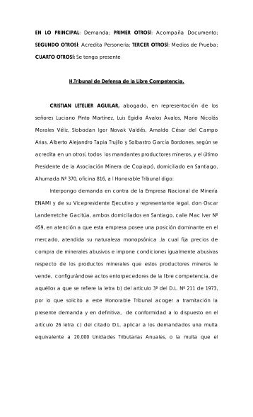 Demanda; PRIMER OTROSÍ: Acompaña Documento - Concurso ...