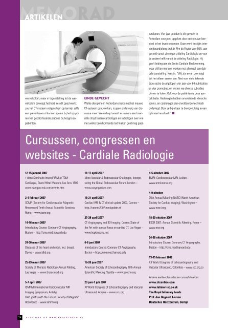 MemoRad 2006-4.pdf - Nederlandse Vereniging voor Radiologie