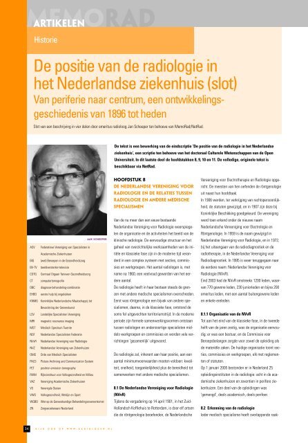 MemoRad 2006-4.pdf - Nederlandse Vereniging voor Radiologie