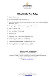 Deluxe Birthday Party Package Birthday Party Package ... - Shangri-La