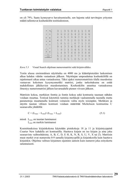 Raportti 1: Tuottavan ToimistotyÃ¶n Valaistus - Lighting Laboratory