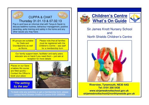 Children's Centre What's On Guide - Sir James Knott Nursery School ...