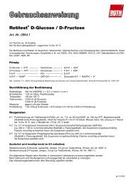 Rotitest D-Glucose / D-Fructose - bei Carl Roth