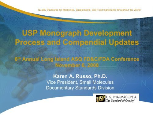 USP Monograph Development Process and Compendial Updates